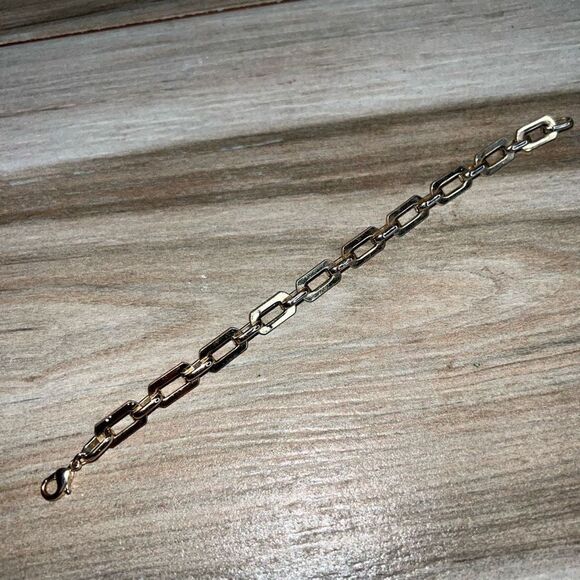 Chain Tennis Bracelet Women’s Gold Tone Wrap Oval Chunky Link Classic Core Retro - Picture 1 of 8